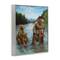 Stupell Industries Brown Grizzly Bear Family Fishing Mountain Lake Landscape Framed Giclee Art